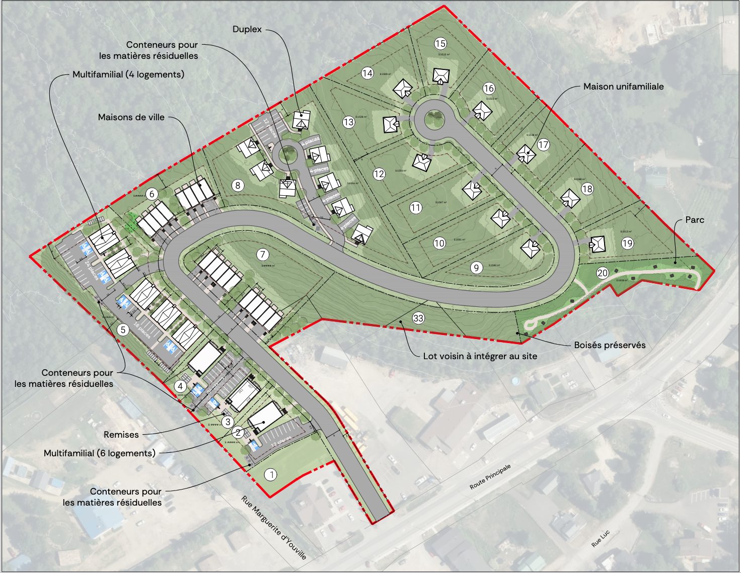 Plan d'ensemble Les Loges du Boisé — secteur Saint-Alphonse-Rodriguez